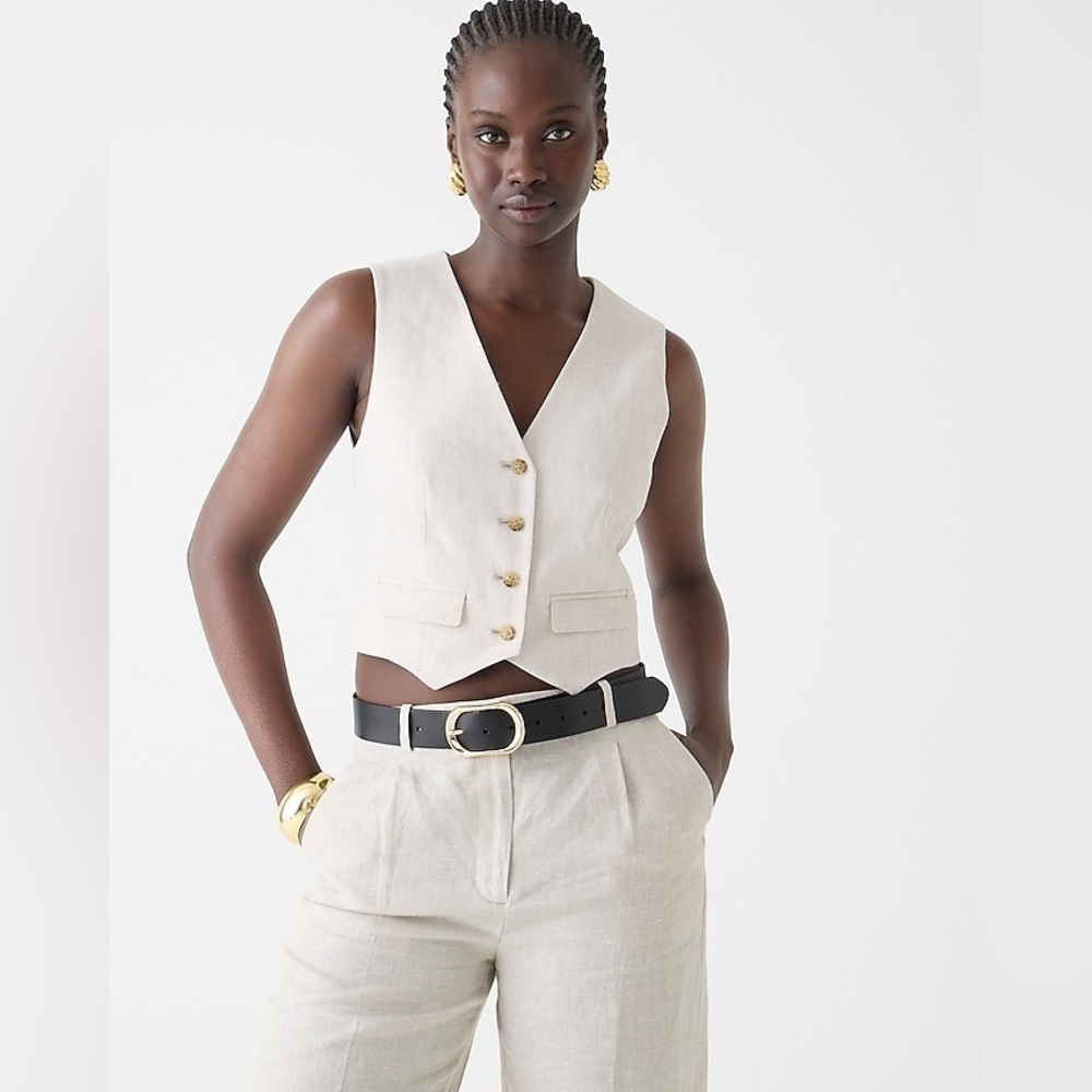 J Crew Classic vest in stretch linen blend CA761